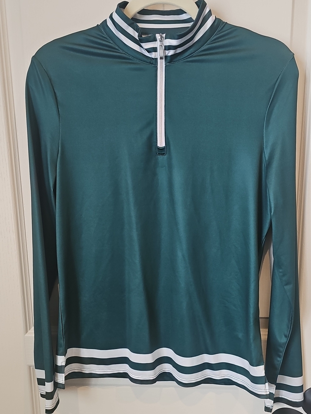 Women's Dark Green Quarter-Zip Long-Sleeve Quarte Zip Pullover...great for golf!